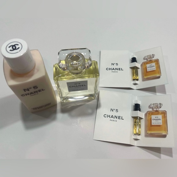 CHANEL No 5 SET Body Oil 3.4 OZ  Spray +No 5 Body Lotion 6.8 Oz + Bonus In Box - Picture 4 of 14